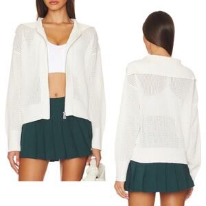 Varley - NWOT, Women’s ‘Fairfield’ Knit Jacket, Collar, Zip - Snow White, Small